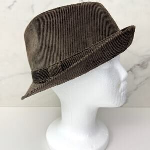 San Diego Hat Company Mens Cut And Sew Corduroy Fedora Hat One Size Cotton Brown